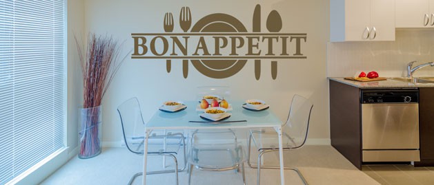 Samolepka na stenu s textom - Bon Appetit, polep na stnu a nbytek