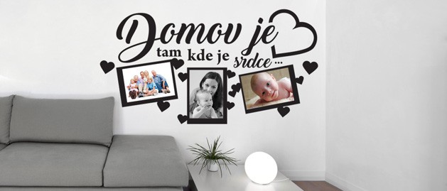 Nlepka na stenu fotormiky domov a srdce, polep na stnu a nbytek