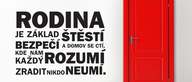 Nlepka na stenu s cittom - Rodina je zklad, polep na stnu a nbytek