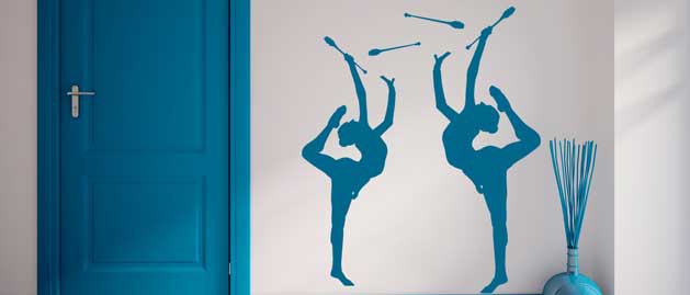 Nlepka na stenu gymnastka s kuely, polep na stnu a nbytek