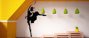 Nálepka baletka pri tanci na stenu, polep na stěnu a nábytek