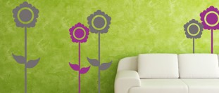 Polep na stenu malá dekoratívná kvetina, polep na stěnu a nábytek