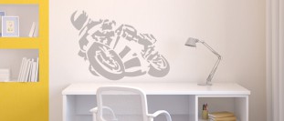Nlepka na stenu motorkr na motorke, polep na stnu a nbytek