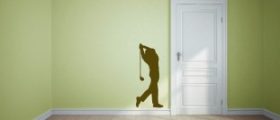 Polep golfista na stenu, polep na stnu a nbytek