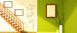 Samolepka na stenu rastlina so srdiečkami, polep na stěnu a nábytek