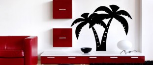 Nálepka na stěnu dvě palmy, polep na stěnu a nábytek