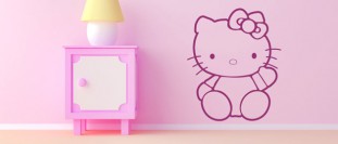 Samolepka na stenu Hello Kitty, polep na stnu a nbytek