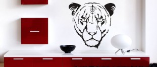 Samolepka na stenu hlava tigra, polep na stěnu a nábytek
