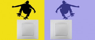 Nlepka na stenu skateboardista k vypnai, polep na stnu a nbytek