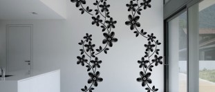 Samolepka na stenu záves piatich kvetov, polep na stěnu a nábytek