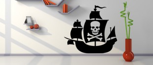 Nálepka na stenu loď pirátov, polep na stěnu a nábytek