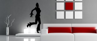 Nálepka na stenu žena s náušnicami, polep na stěnu a nábytek