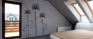 Samolepka na stenu abstraktné rastlinky, polep na stěnu a nábytek