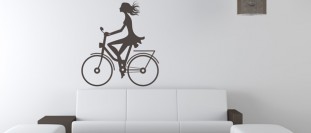 Samolepka na stenu slena na bicykli, polep na stnu a nbytek