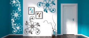 Samolepka na stenu kvet s pol arabeskami, polep na stěnu a nábytek