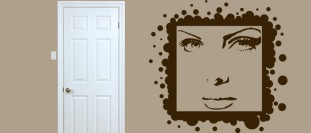 Samolepka na stenu odraz ženskej tváre, polep na stěnu a nábytek