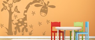 Samolepka na stenu žirafa sa stromčekom, polep na stěnu a nábytek
