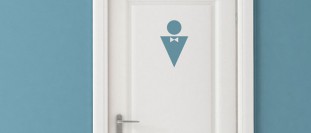 Samolepka na stenu a dvere s označením toalety muži, polep na stěnu a nábytek