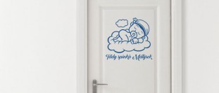 Nlepka na stenu chlapek s menovkou, polep na stnu a nbytek