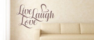Samolepka na stenu s textom - Live Laugh Love, polep na stnu a nbytek