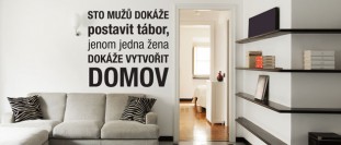 Samolepka na stenu s textom - domov doke, polep na stnu a nbytek