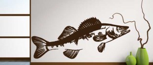 Samolepka na stenu sladkovodná ryba, polep na stěnu a nábytek