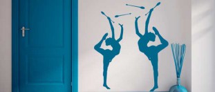 Nlepka na stenu gymnastka s kuely, polep na stnu a nbytek