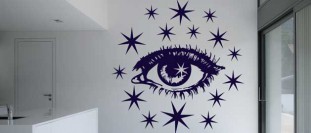 Samolepka na stenu oko s hviezdičkou, polep na stěnu a nábytek
