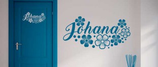 Nlepka na stenu a dvere s menom - Johana, polep na stnu a nbytek