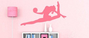 Samolepka na stenu moderná gymnastka, polep na stěnu a nábytek