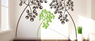 Samolepka na stenu rastlina s bobuľami, polep na stěnu a nábytek