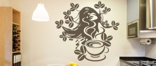Nálepky na stenu káva opojenie, polep na stěnu a nábytek