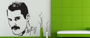 Samolepka na stenu Freddie Mercury a podpis, polep na stěnu a nábytek