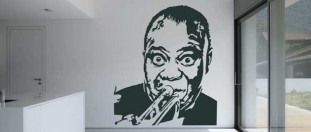 Nálepka na stenu Louis Armstrong, polep na stěnu a nábytek