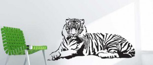 Samolepka na stenu ležiaci tiger, polep na stěnu a nábytek