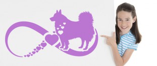 Samolepka na stenu psia láska - americký eskimácky pes, polep na stěnu a nábytek