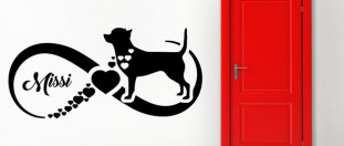 Samolepka na stenu psie láska - chihuahua, polep na stěnu a nábytek
