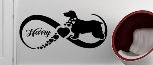 Samolepka na stenu psie láska - kokřík, polep na stěnu a nábytek