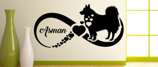 Samolepka na stenu psia láska - americký eskimácky pes, polep na stěnu a nábytek