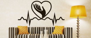 Nálepky na stenu srdcový pulz, polep na stěnu a nábytek