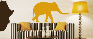 Samolepka na stenu slon silueta, polep na stěnu a nábytek