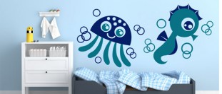 Samolepka na stenu detská chobotnička, polep na stěnu a nábytek